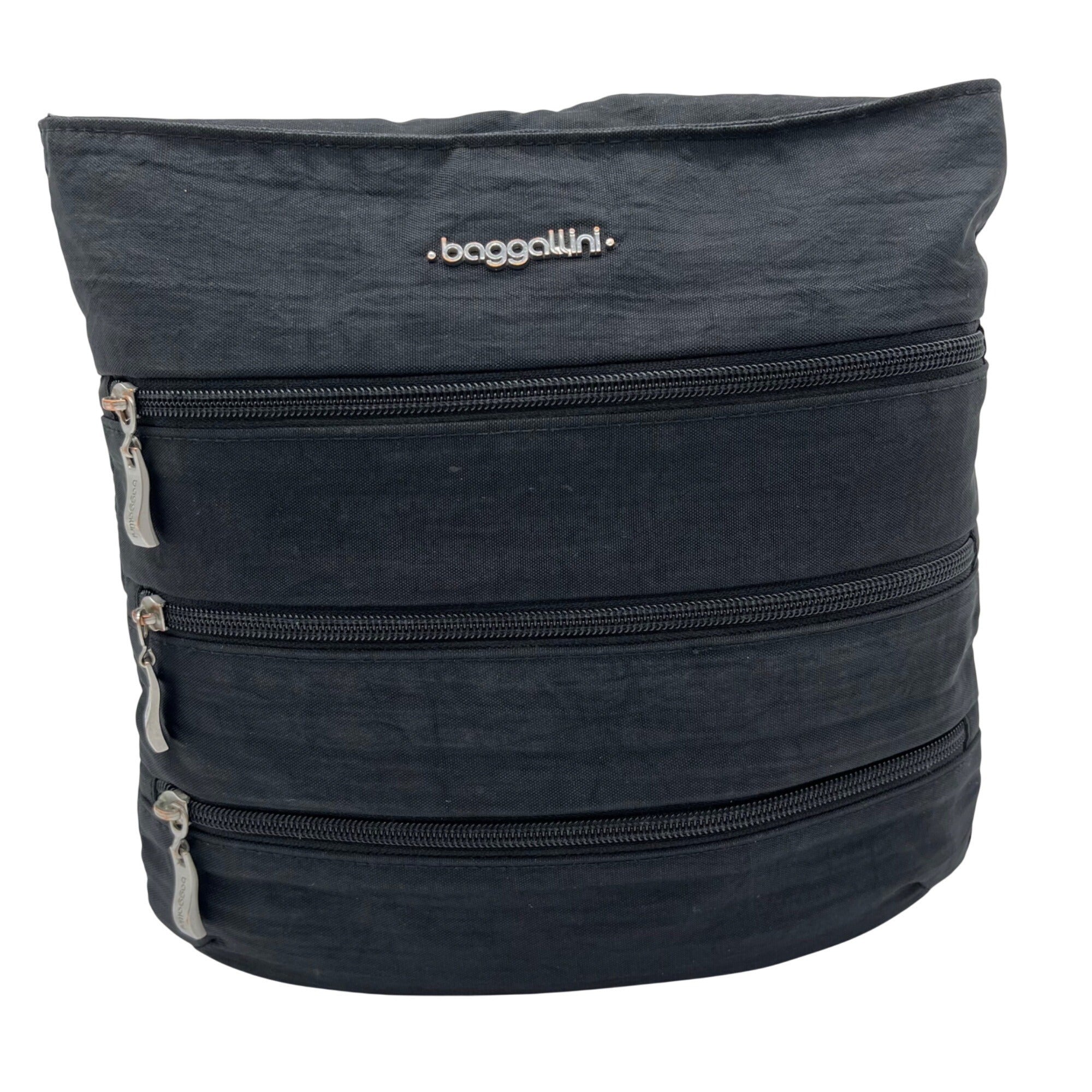 Baggallini Black Nylon Multi-Pocket Crossbody Bag