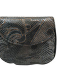 Bally Black Imitation Snake Leather Vintage Crossbody Bag