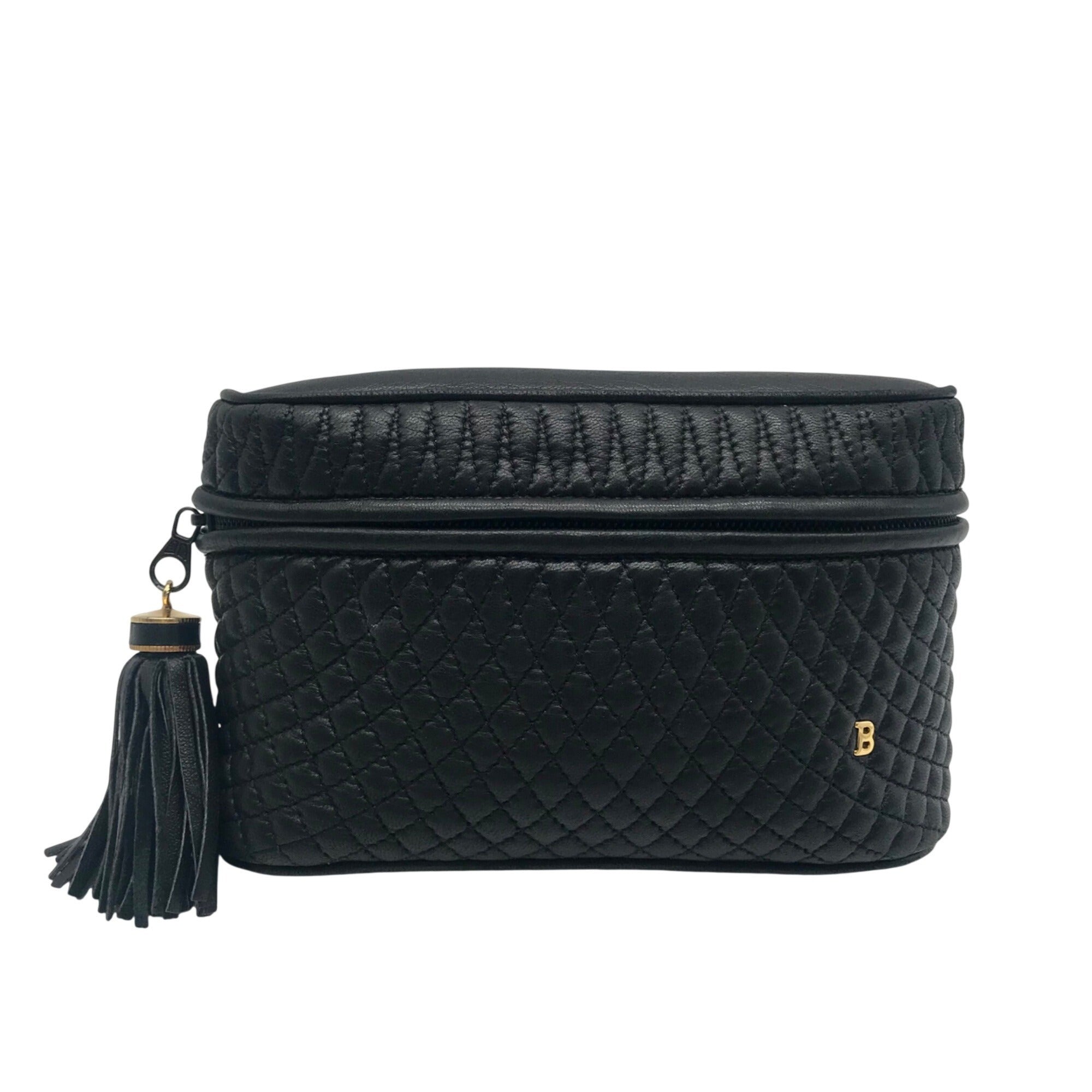 Bally Black Leather Quilted Lambskin Belt Bag