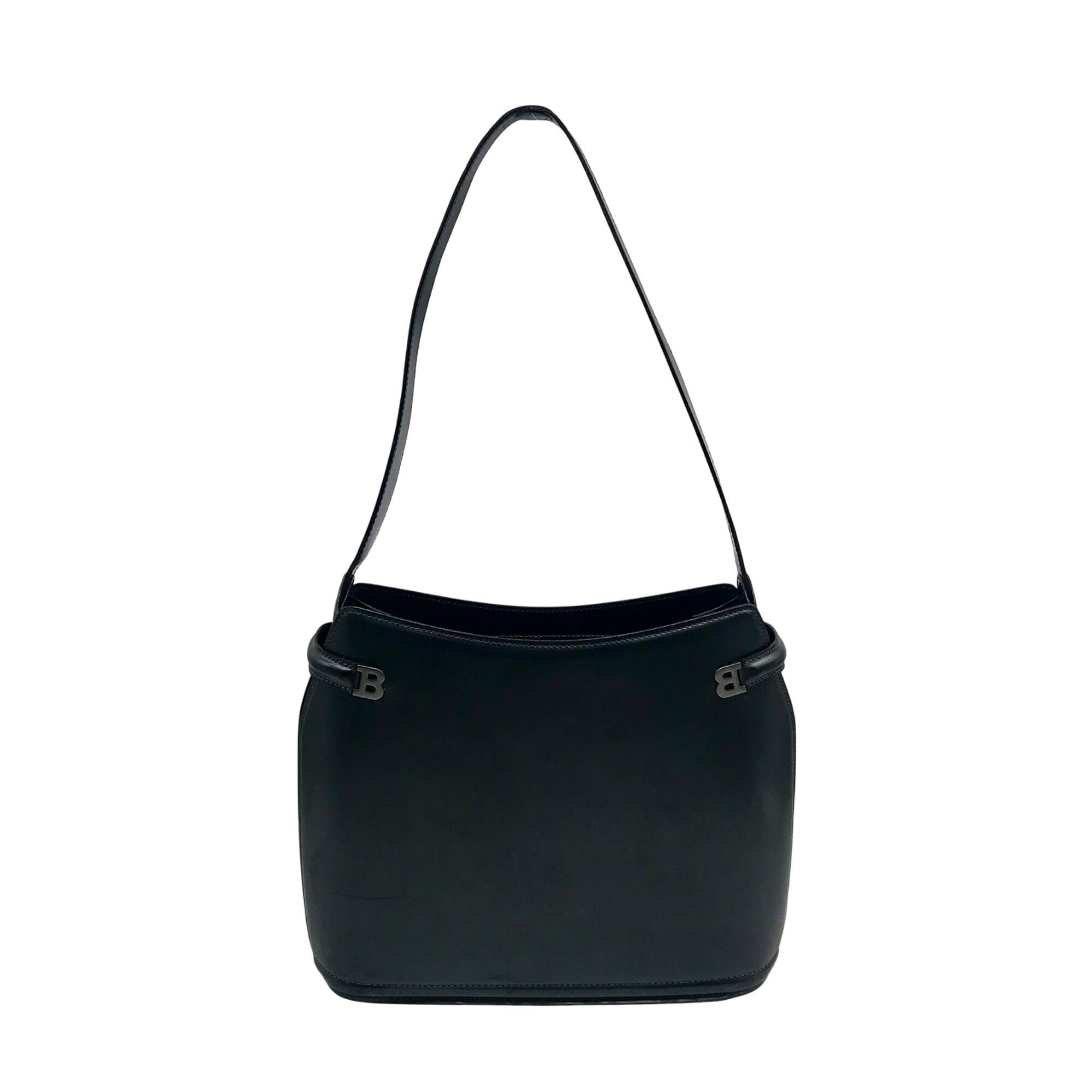 Bally Black Leather Vintage Shoulder Bag 