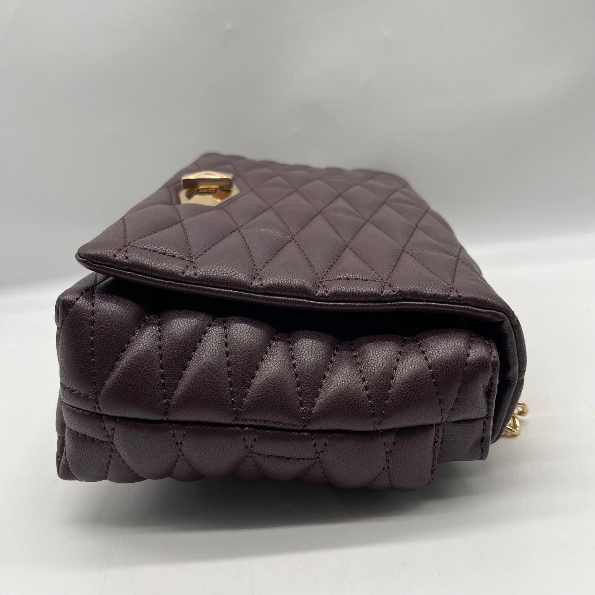 I.N.C. International Concepts Purple Faux Leather Soft Ajae Quilted Shoulder Bag