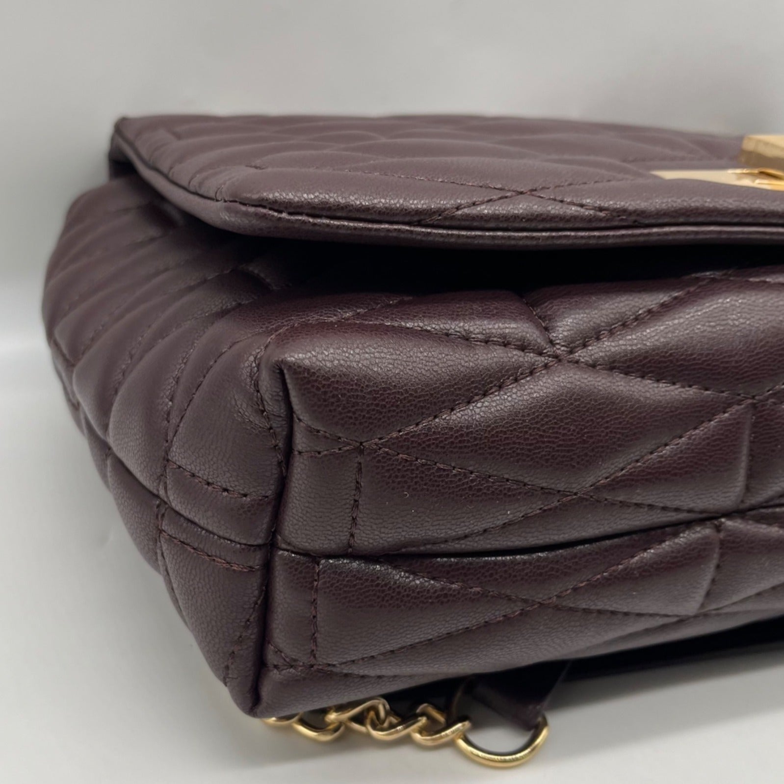 I.N.C. International Concepts Purple Faux Leather Soft Ajae Quilted Shoulder Bag