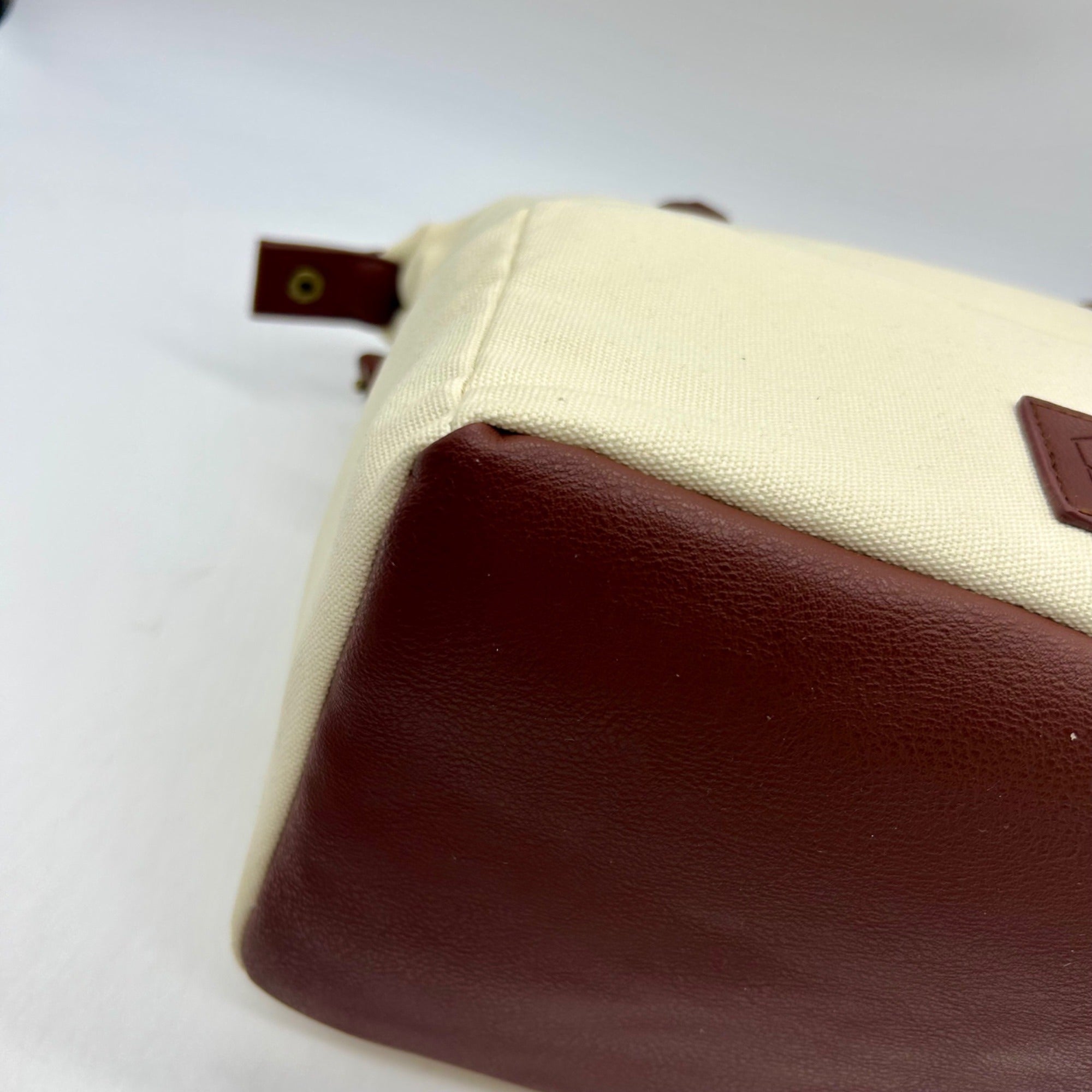 Mickie Beige Fabric Lunch Tote Bag
