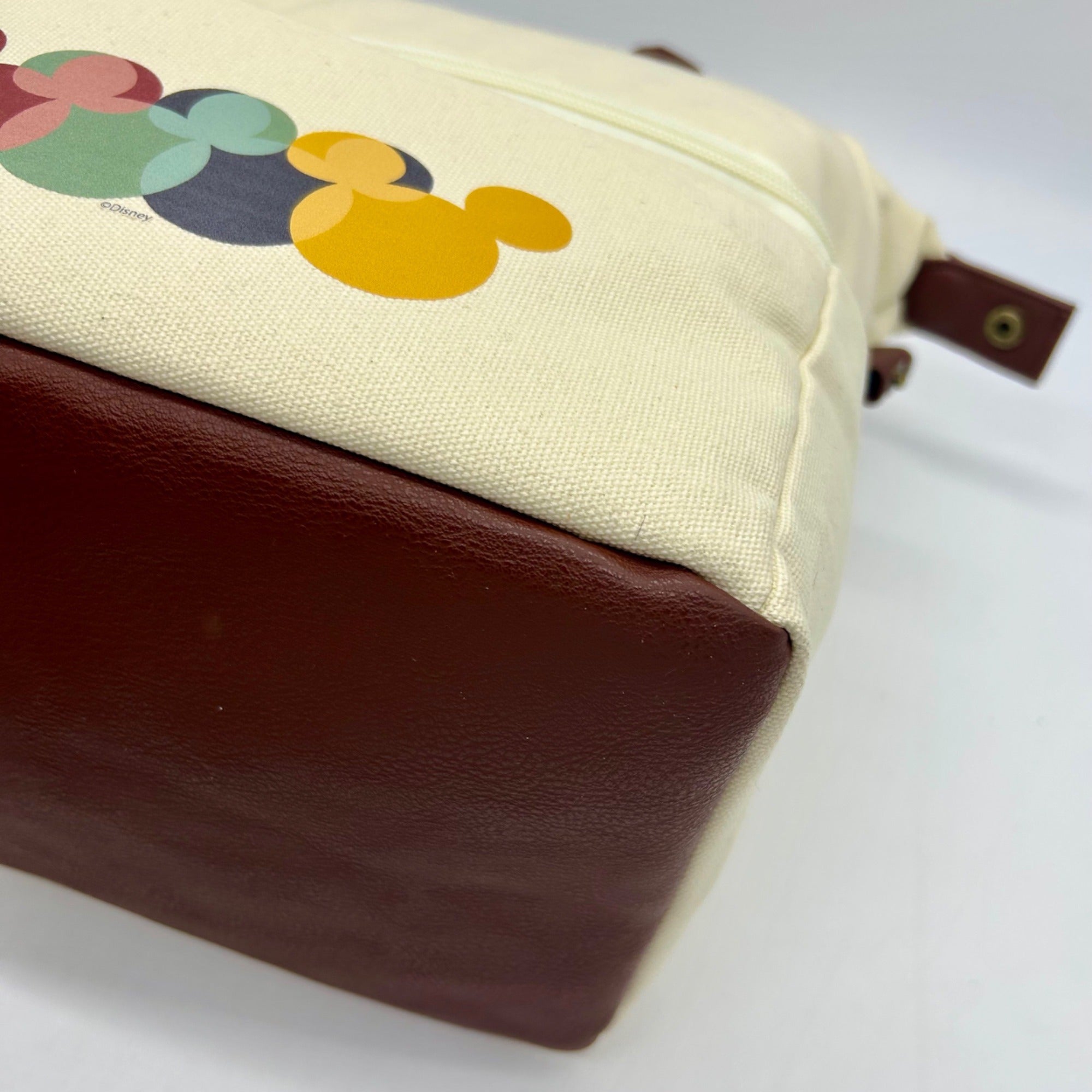 Mickie Beige Fabric Lunch Tote Bag