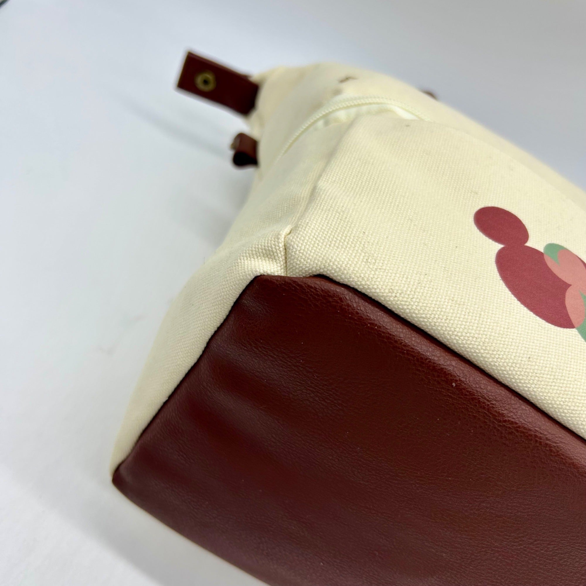 Mickie Beige Fabric Lunch Tote Bag