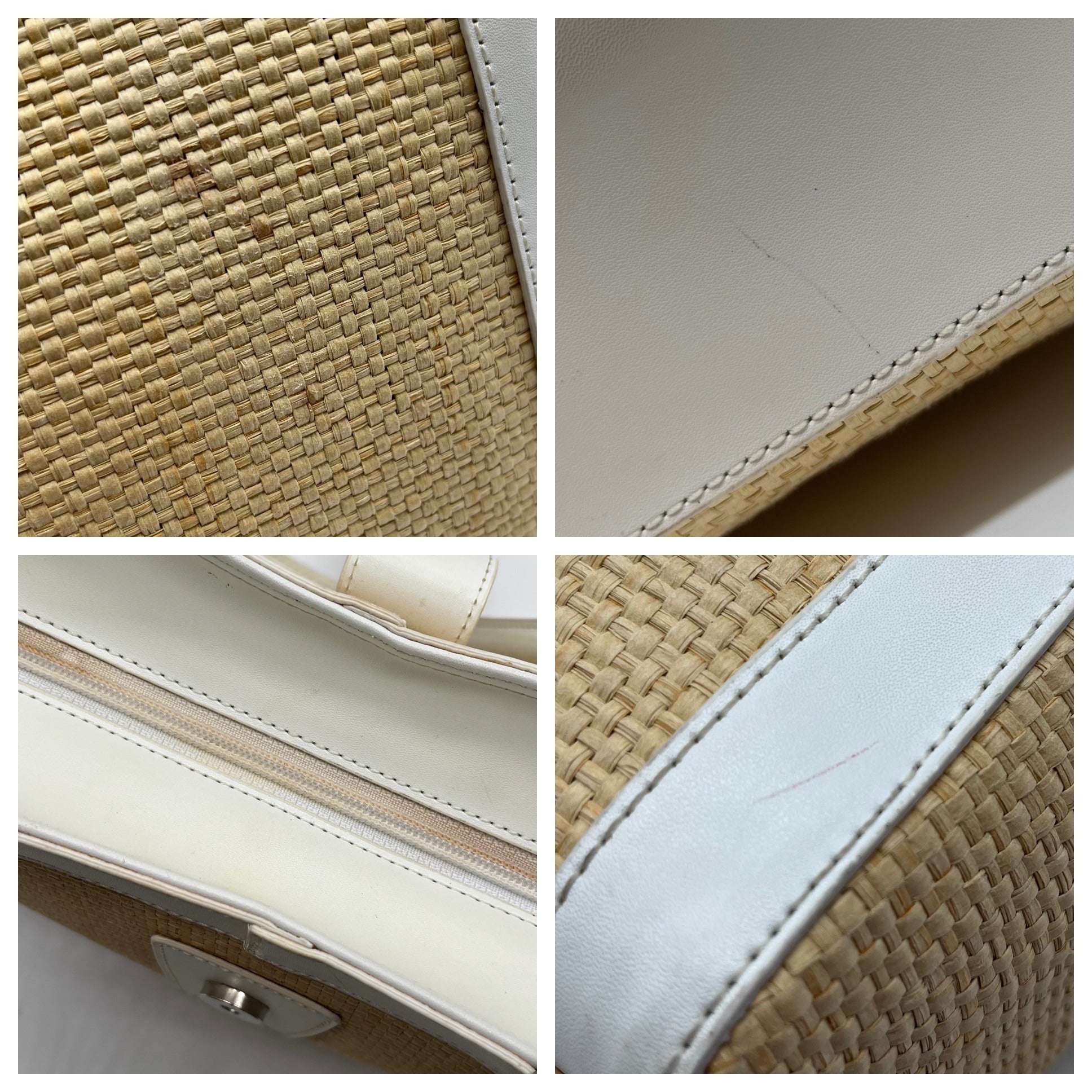 Coach Straw Raffia And Leather Vintage Legacy Shoulder Bag M7904