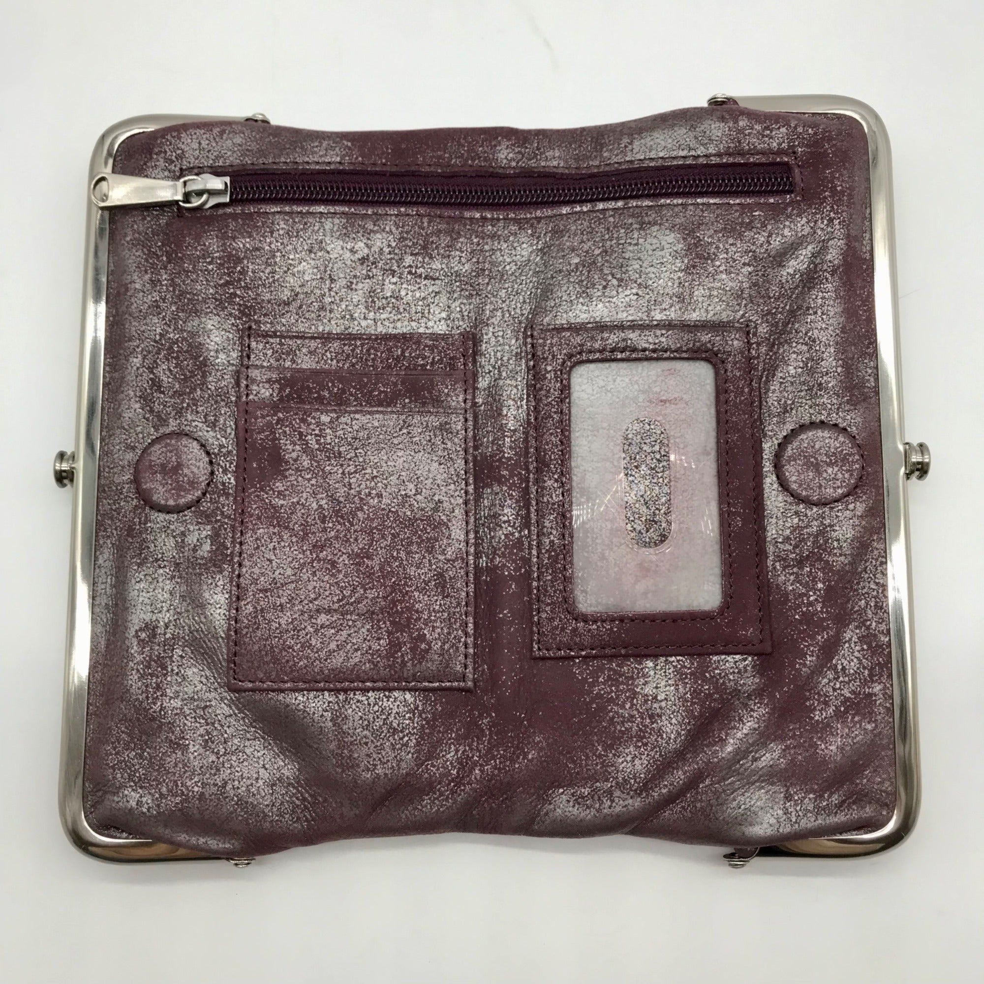 Hobo Purple Leather Lauren Clutch