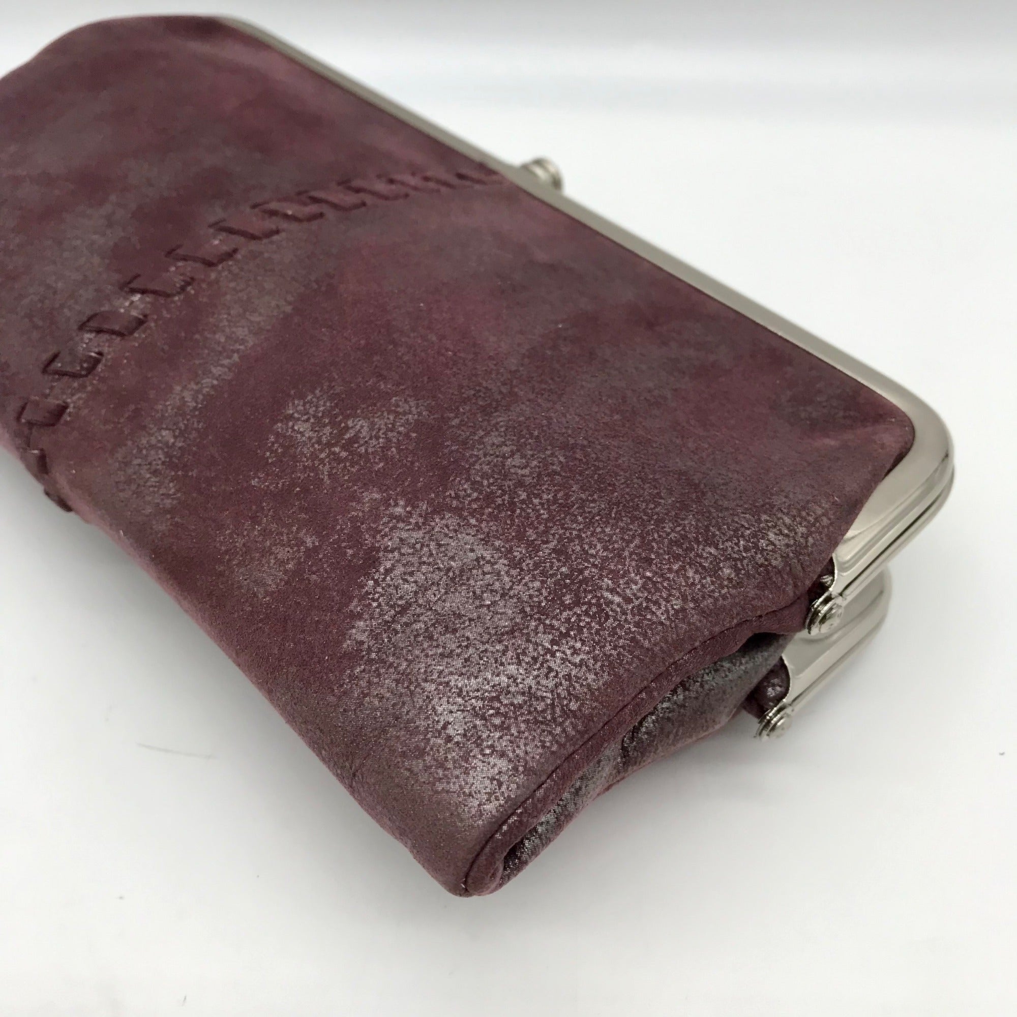 Hobo Purple Leather Lauren Clutch