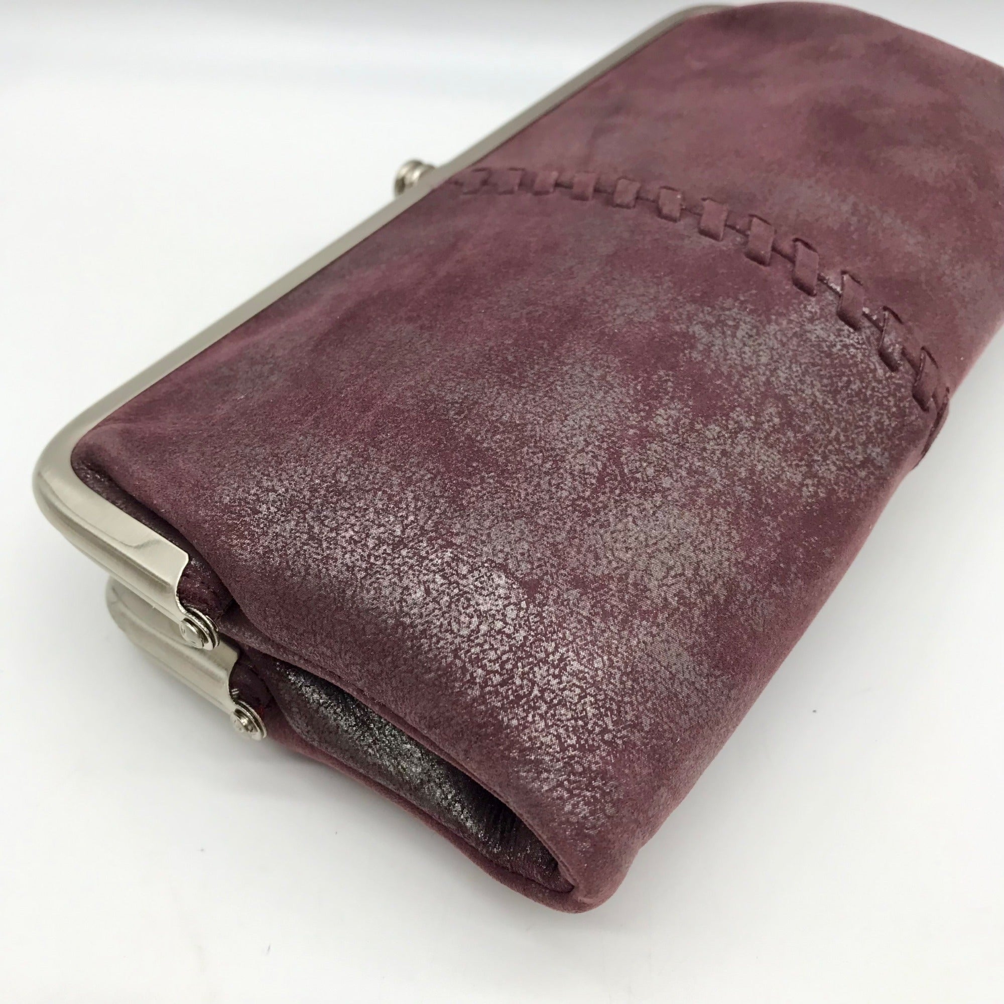 Hobo Purple Leather Lauren Clutch