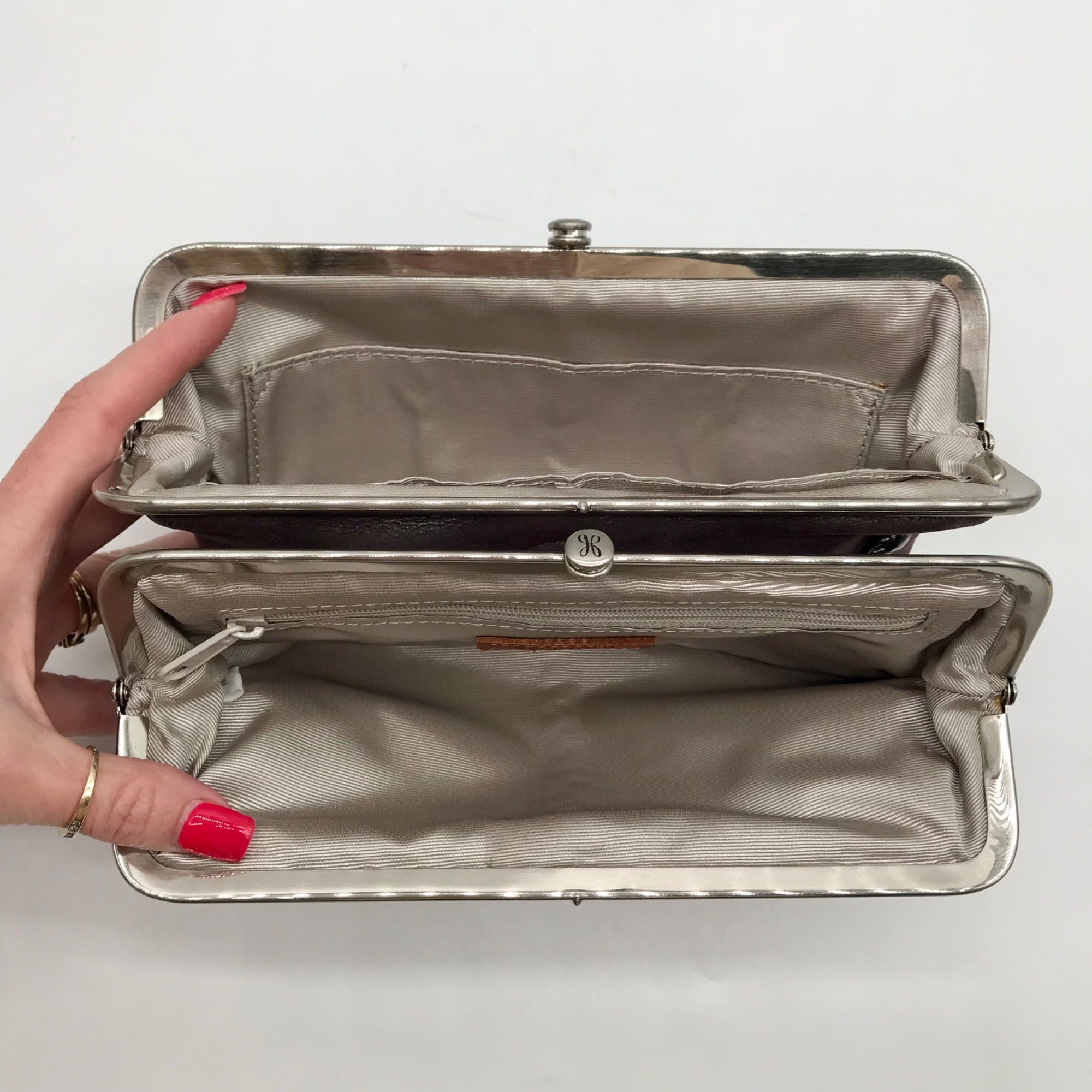 Hobo Purple Leather Lauren Clutch