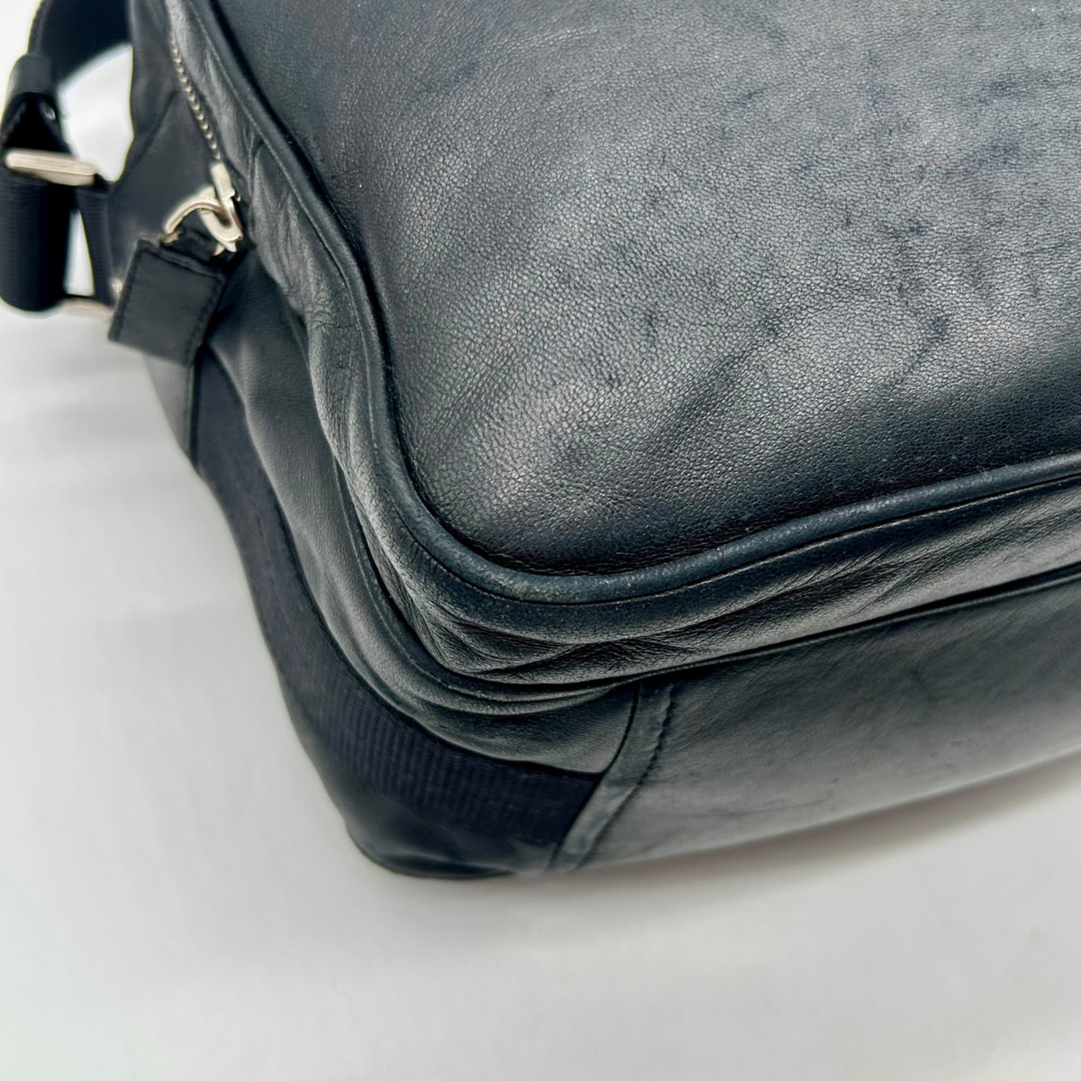 Prada Vintage Black Soft-Leather Multi-Pocket Shoulder Bag