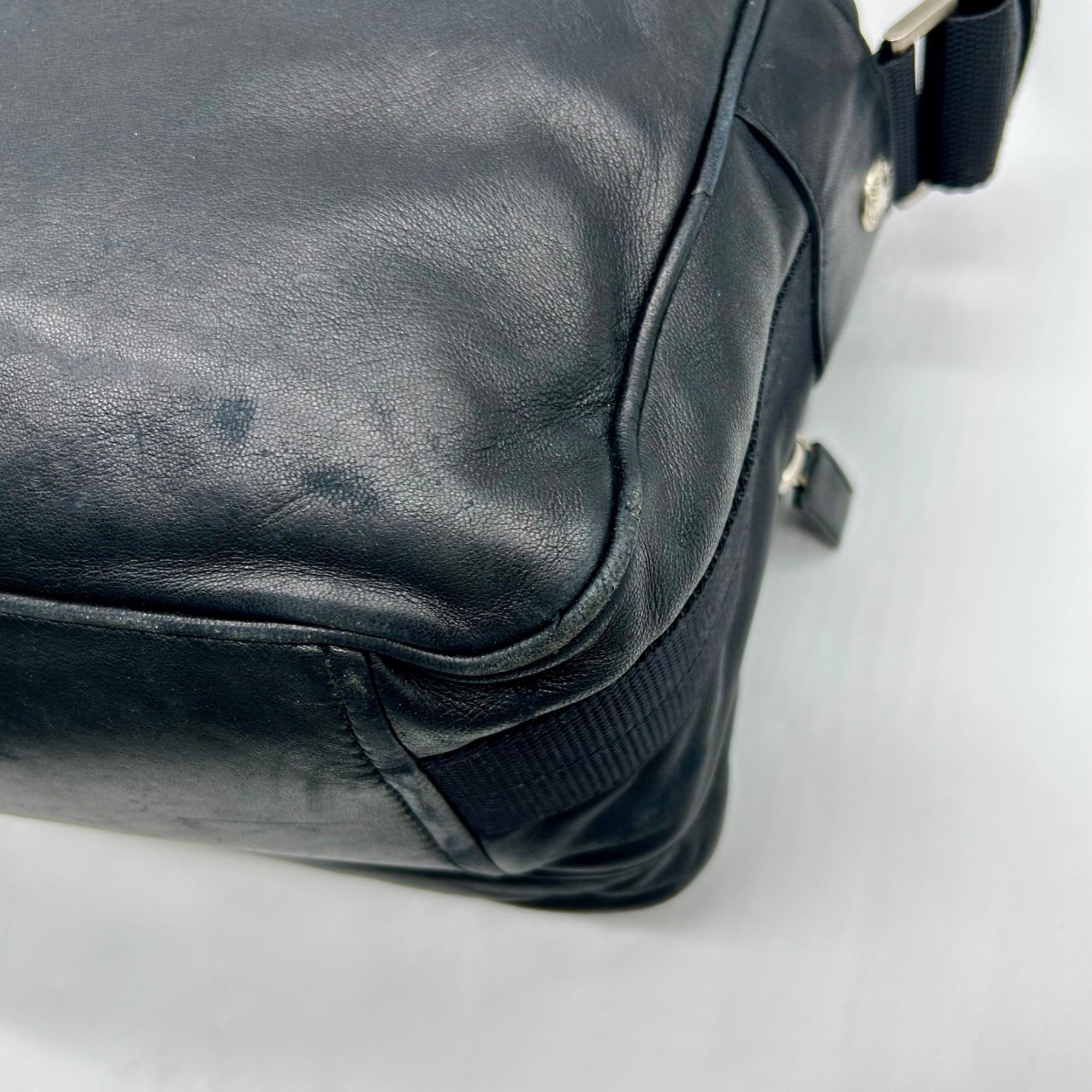 Prada Vintage Black Soft-Leather Multi-Pocket Shoulder Bag