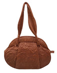 Bebgmaxazria Brown Decorative Embossed Faux Leather Shoulder Bag 