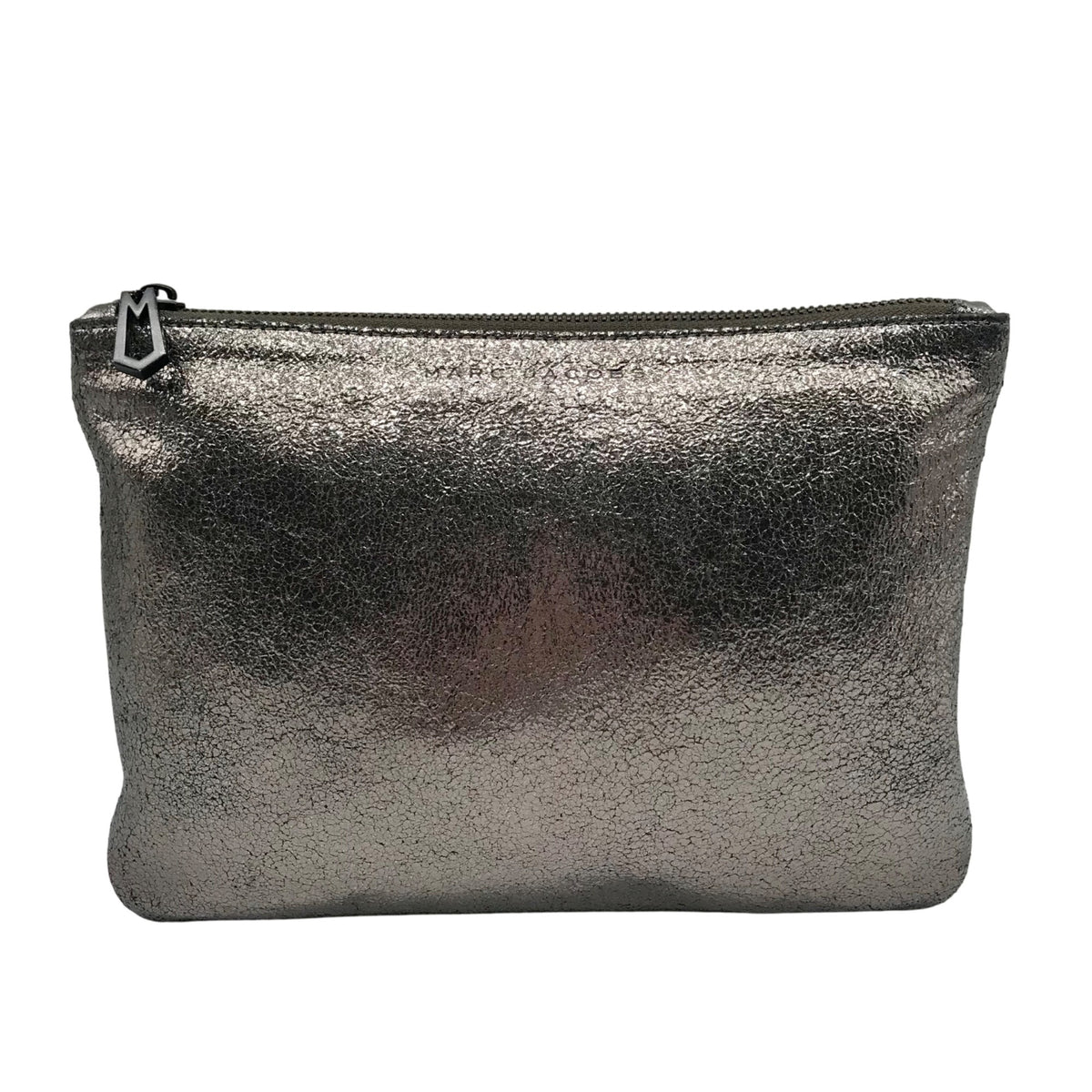 Marc Jacobs Dark Glossy Gray Zip Pouch