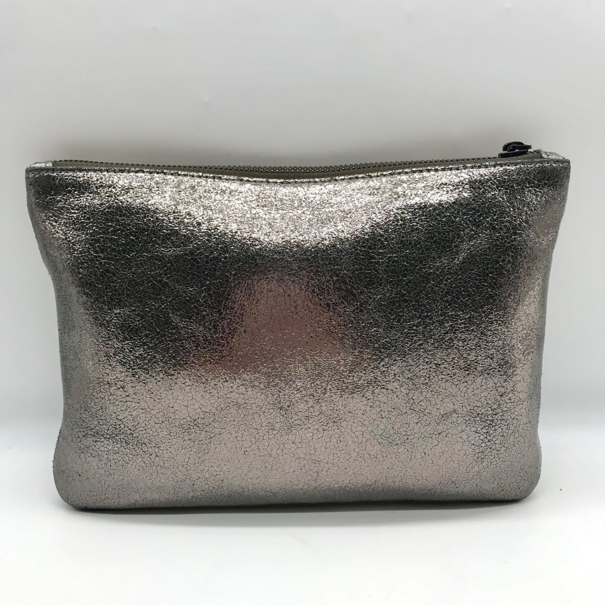 Marc Jacobs Dark Glossy Gray Zip Pouch