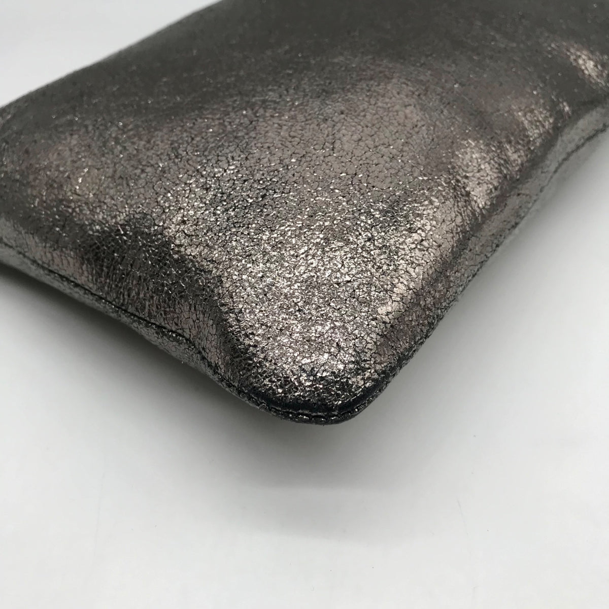 Marc Jacobs Dark Glossy Gray Zip Pouch