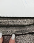 Marc Jacobs Dark Glossy Gray Zip Pouch