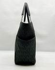 Michael Kors Black Monogram Canvas Jet Set Logo Chain Shoulder Bag