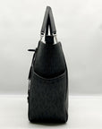 Michael Kors Black Monogram Canvas Jet Set Logo Chain Shoulder Bag