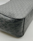 Michael Kors Black Monogram Canvas Jet Set Logo Chain Shoulder Bag