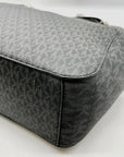 Michael Kors Black Monogram Canvas Jet Set Logo Chain Shoulder Bag