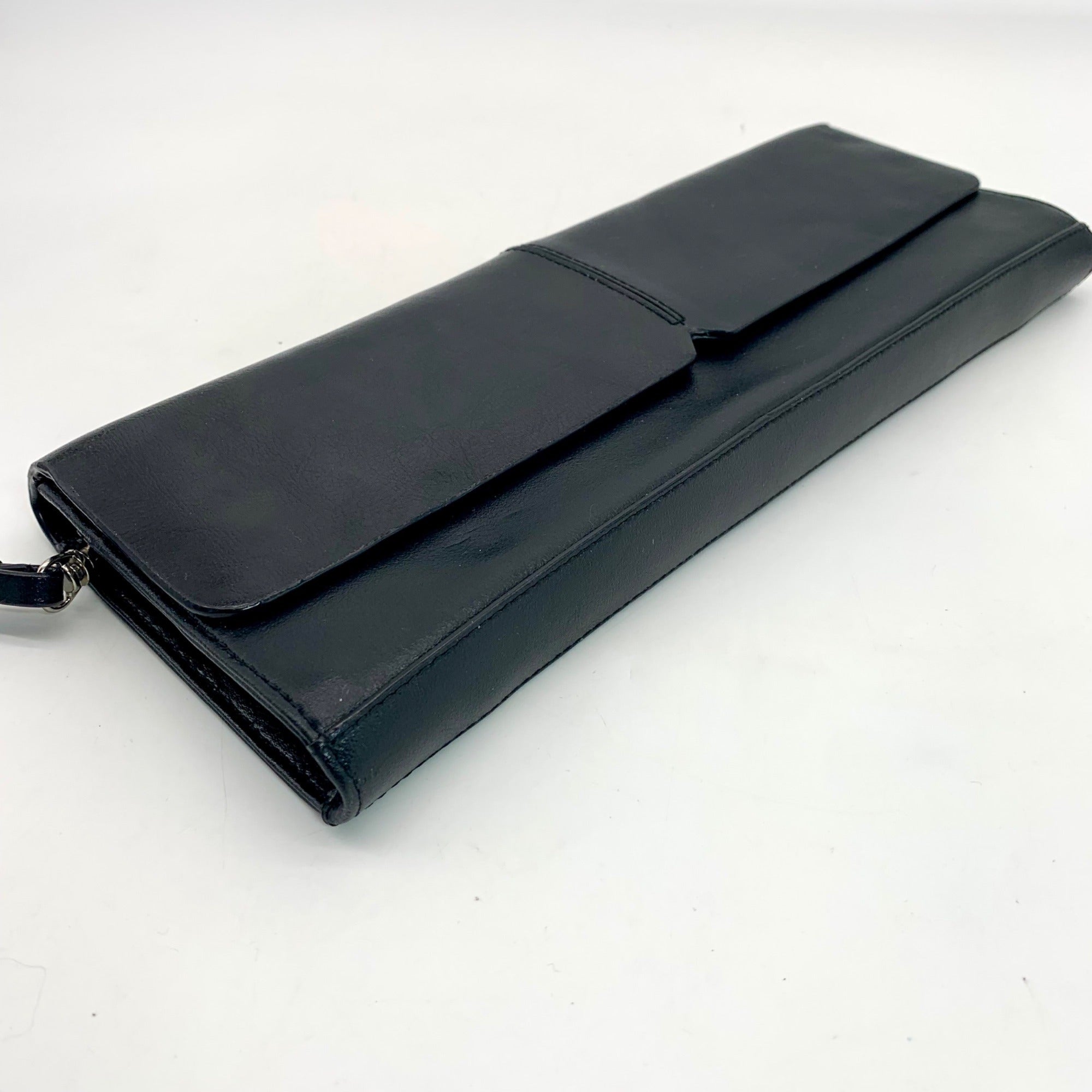 Alfani Black Leather Clutch Wristlet