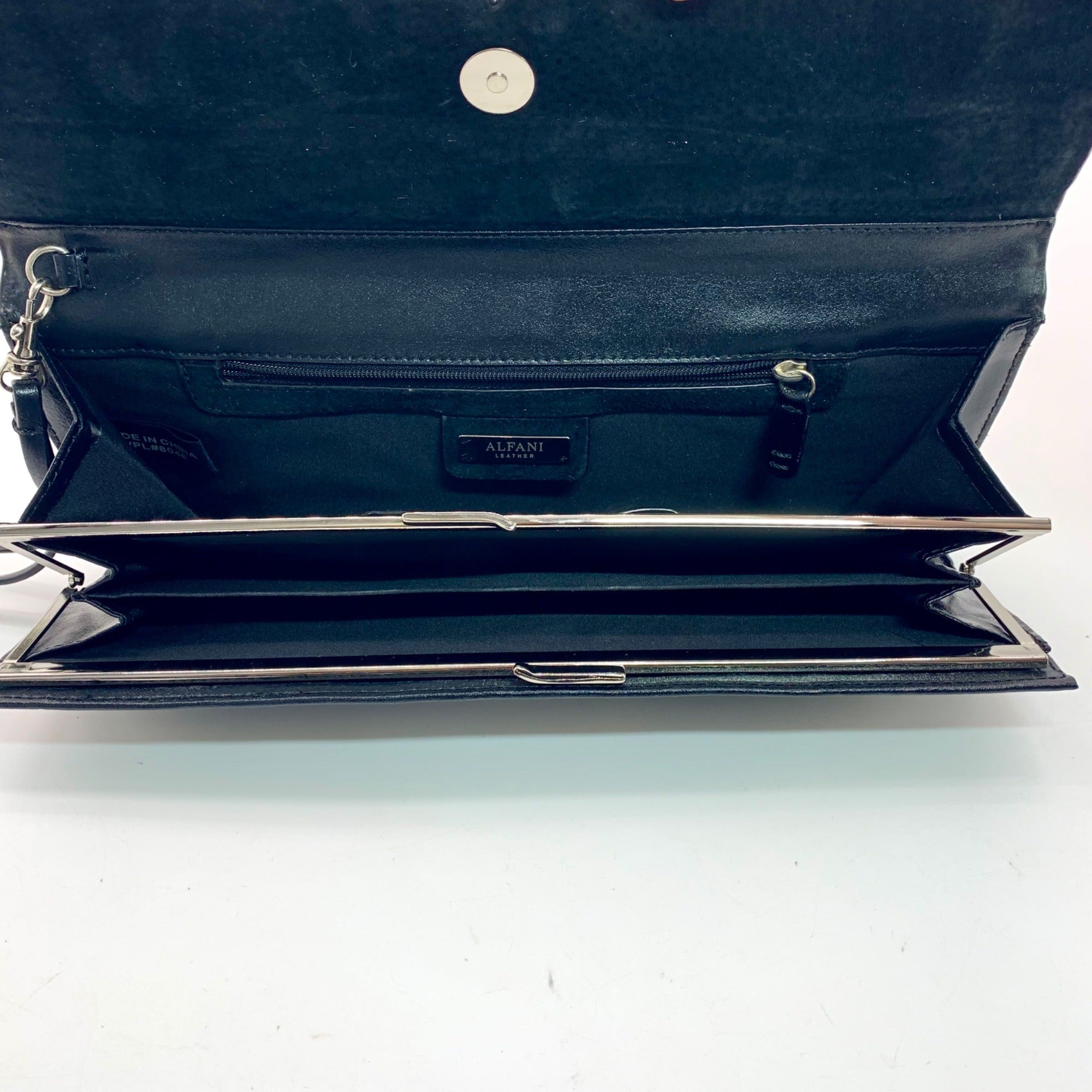 Alfani Black Leather Clutch Wristlet