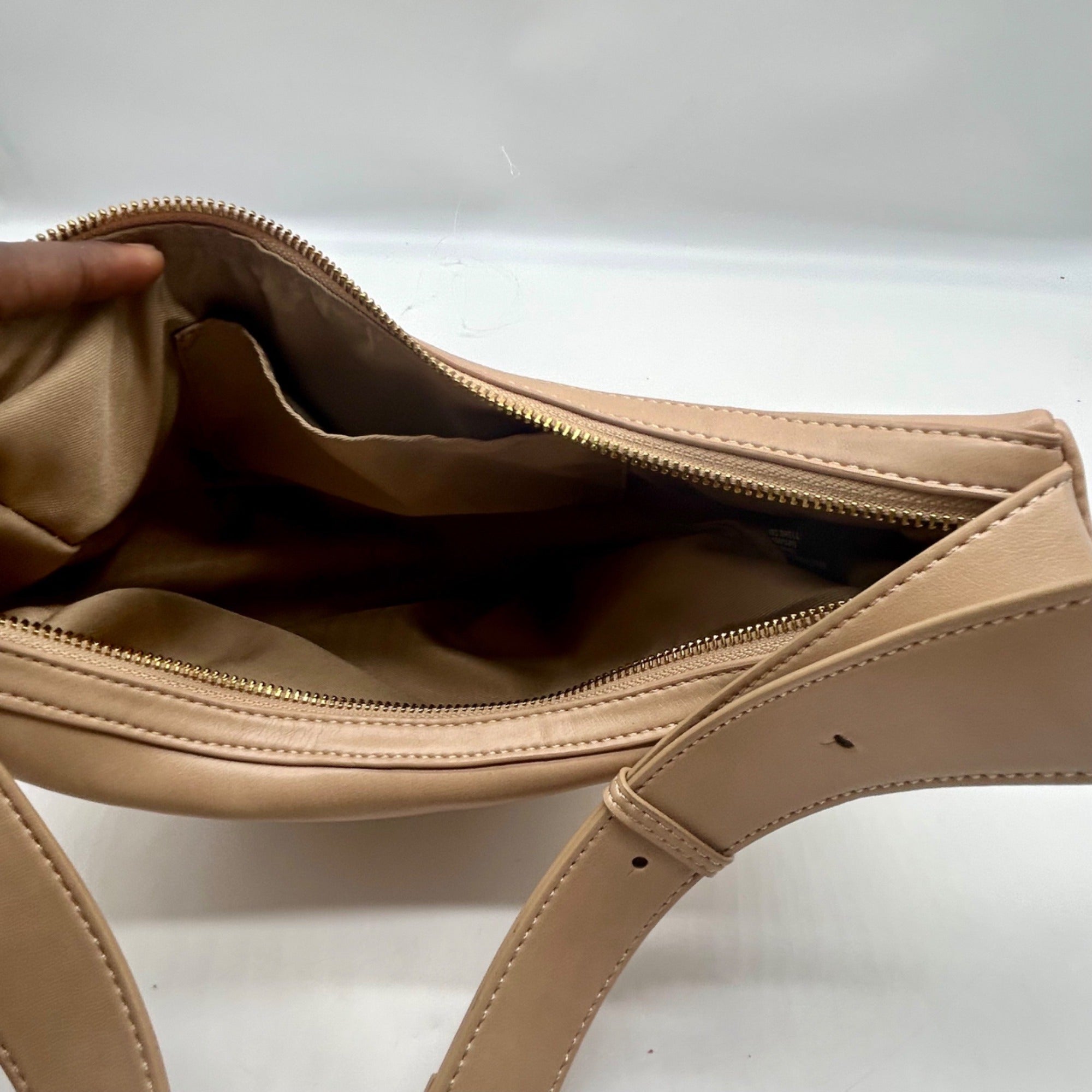 MMs Brands Tan Slouchy Leather Hobo Shoulder Bag