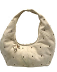 Sam Edelman Ivory Suede Faren Rhinestone Hobo Bag