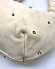 Sam Edelman Ivory Suede Faren Rhinestone Hobo Bag