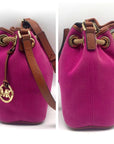 Michael Kors Fuchsia Canvas Marina Gathered Tote Bag