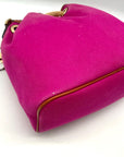 Michael Kors Fuchsia Canvas Marina Gathered Tote Bag