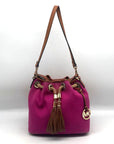 Michael Kors Fuchsia Canvas Marina Gathered Tote Bag