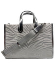 Michael Kors Gigi Silver Zebra Print Large Grab Tote