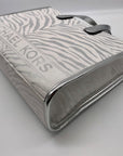 Michael Kors Gigi Silver Zebra Print Large Grab Tote