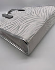 Michael Kors Gigi Silver Zebra Print Large Grab Tote