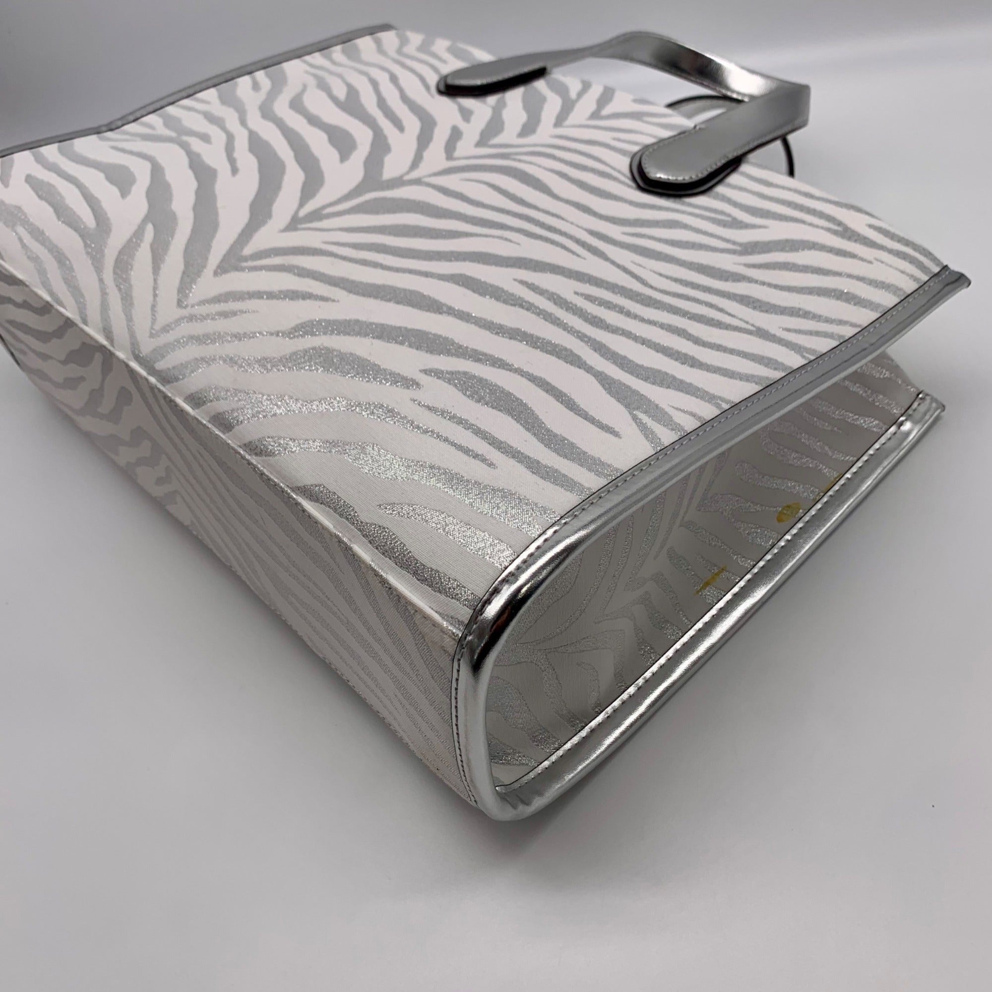 Michael Kors Gigi Silver Zebra Print Large Grab Tote