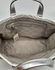 Michael Kors Gigi Silver Zebra Print Large Grab Tote