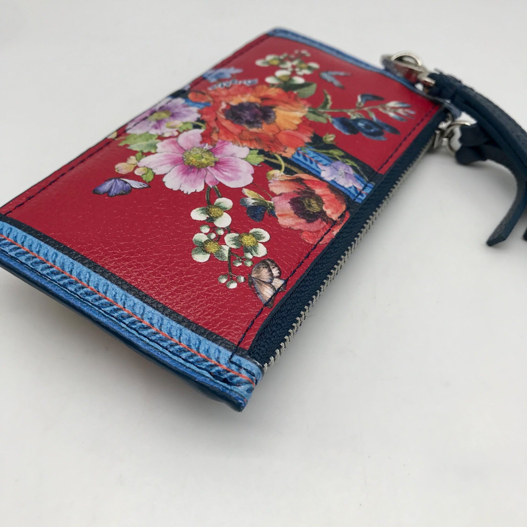 Brighton Red Pebbled Leather Blossom Hill Rouge Card Wristlet