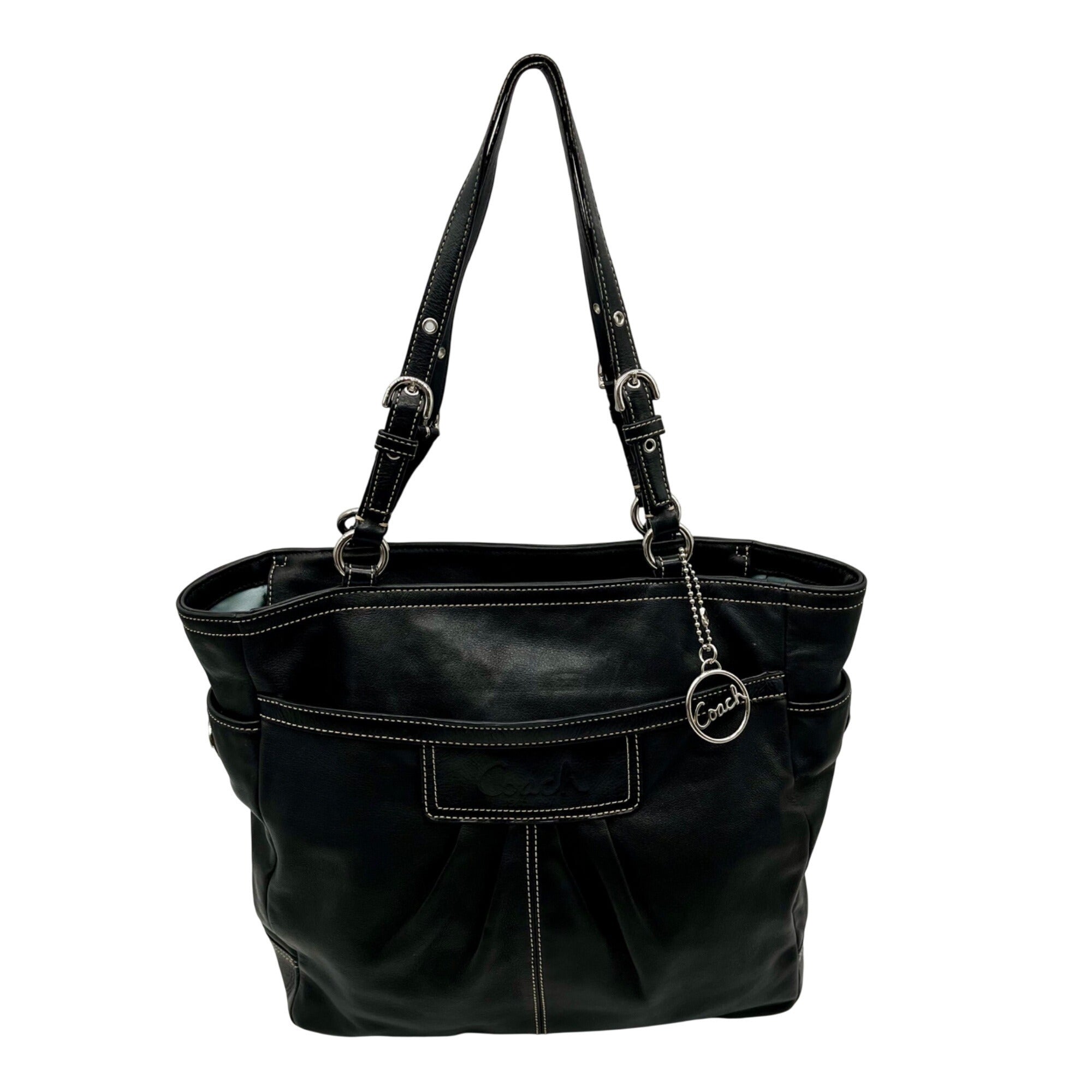 Black Coach Soho Pleated Leather Large Tote Bag F14673