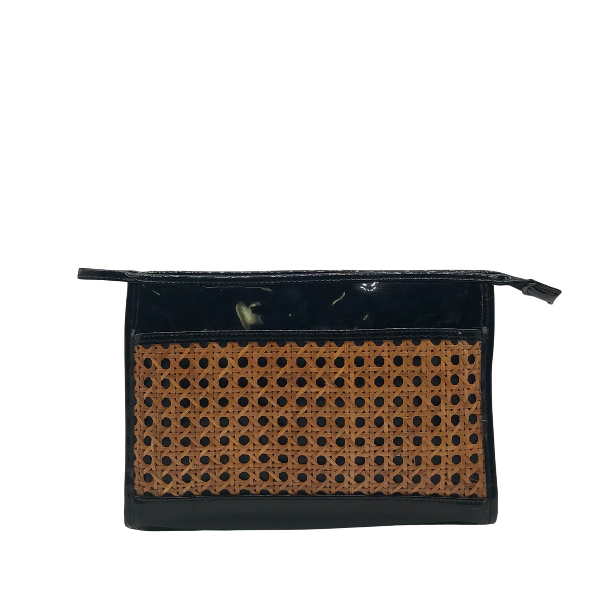 Black &amp; Tan Patent Finish Pouch