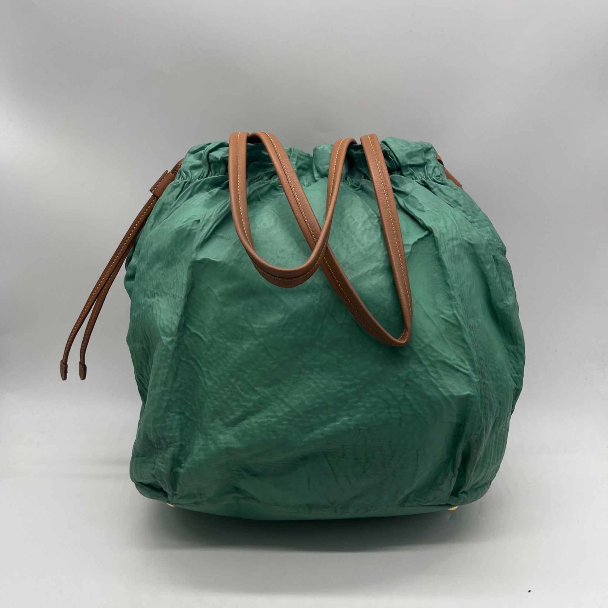 Prada Green Leather Shoulder Bag