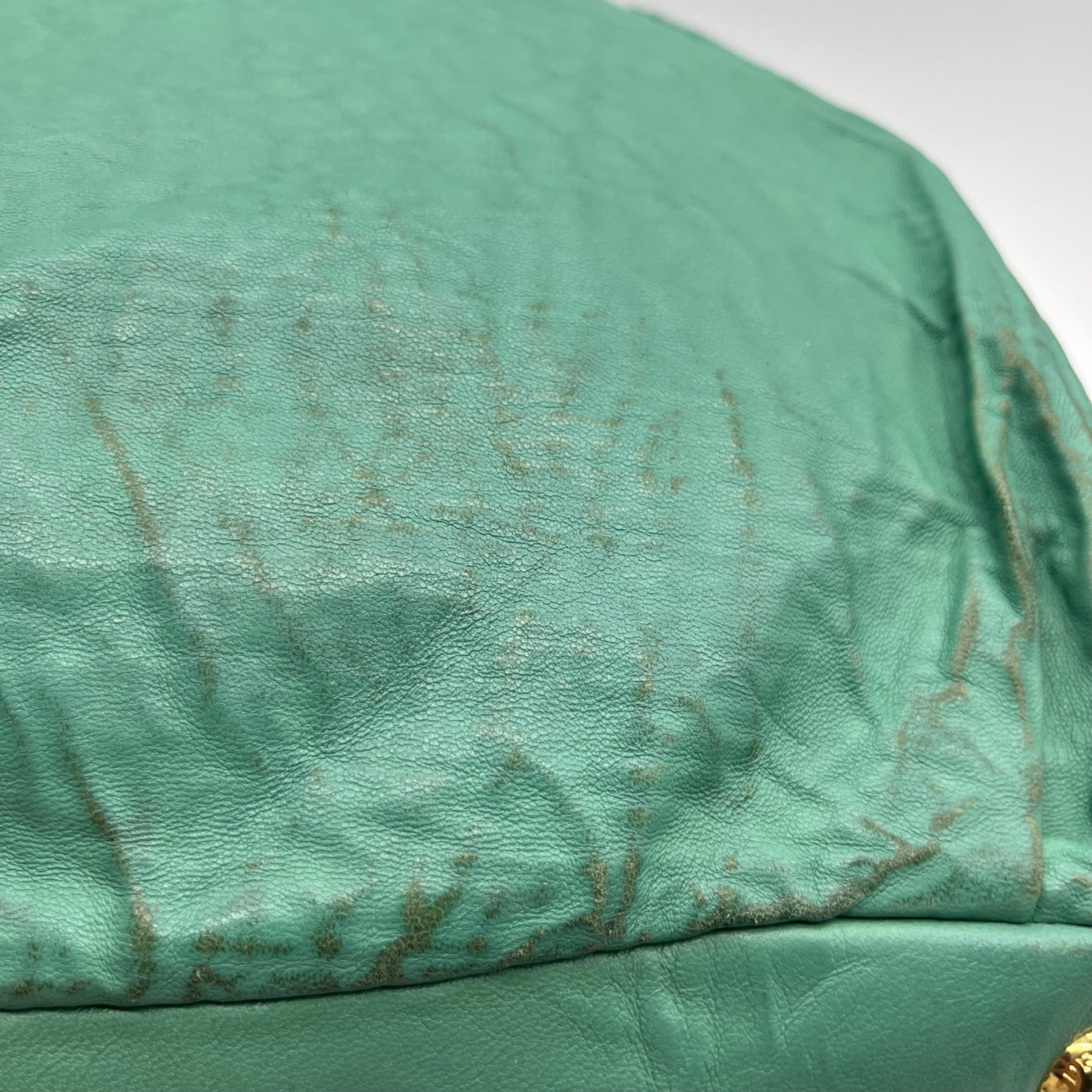 Prada Green Leather Shoulder Bag