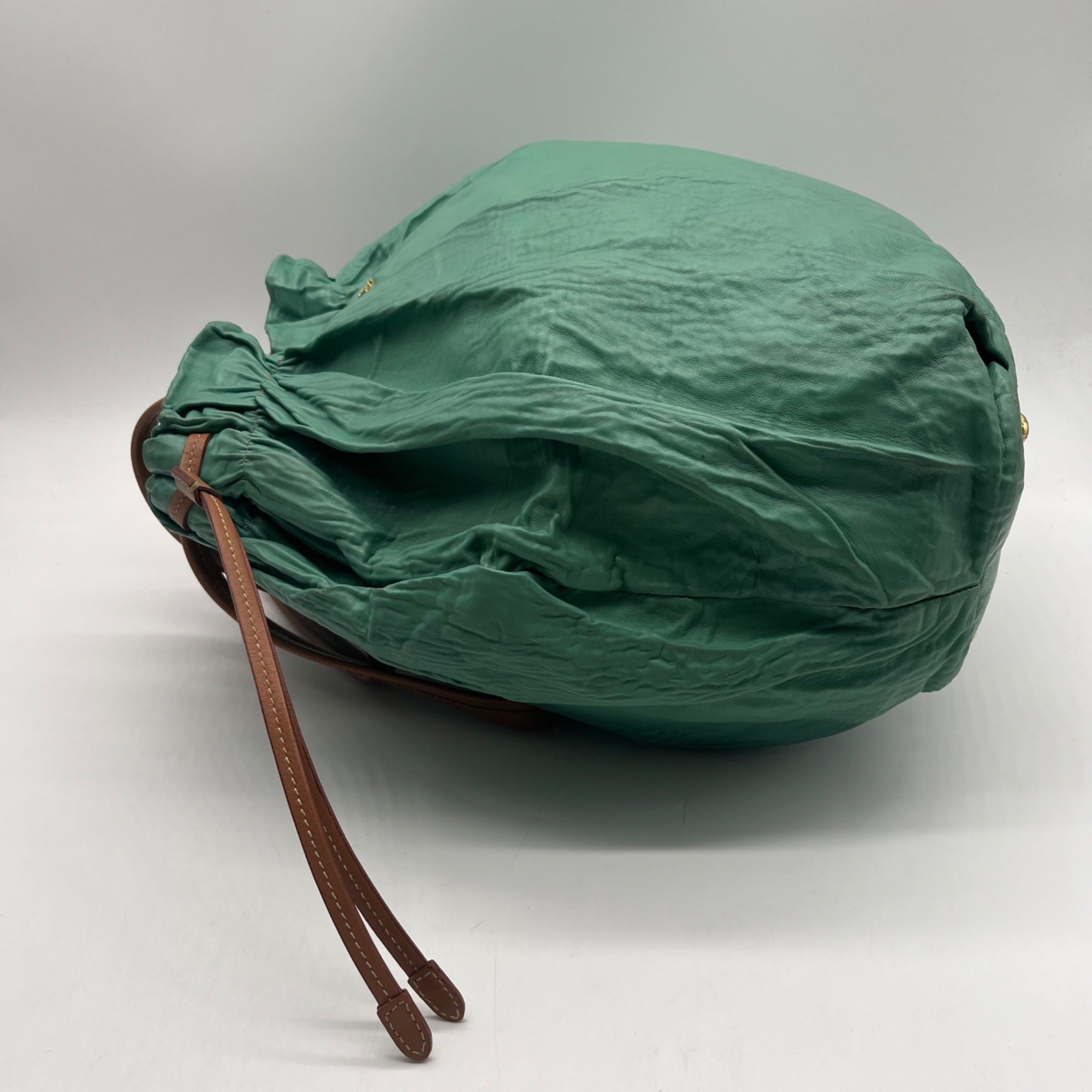 Prada Green Leather Shoulder Bag