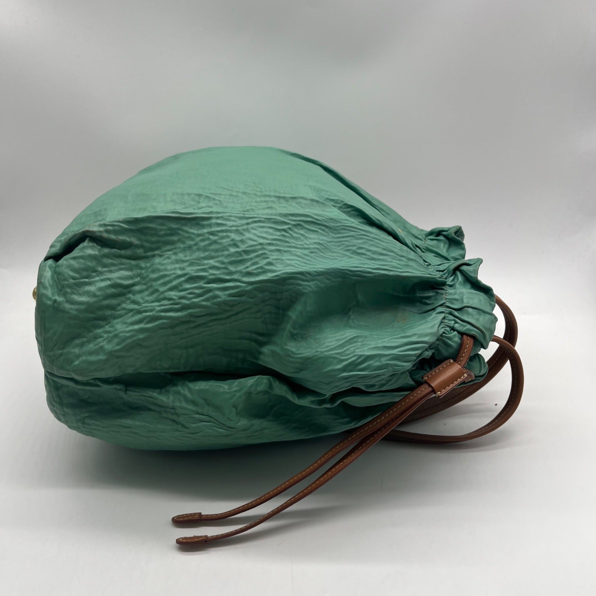 Prada Green Leather Shoulder Bag