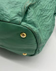 Prada Green Leather Shoulder Bag