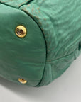Prada Green Leather Shoulder Bag
