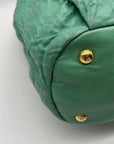 Prada Green Leather Shoulder Bag