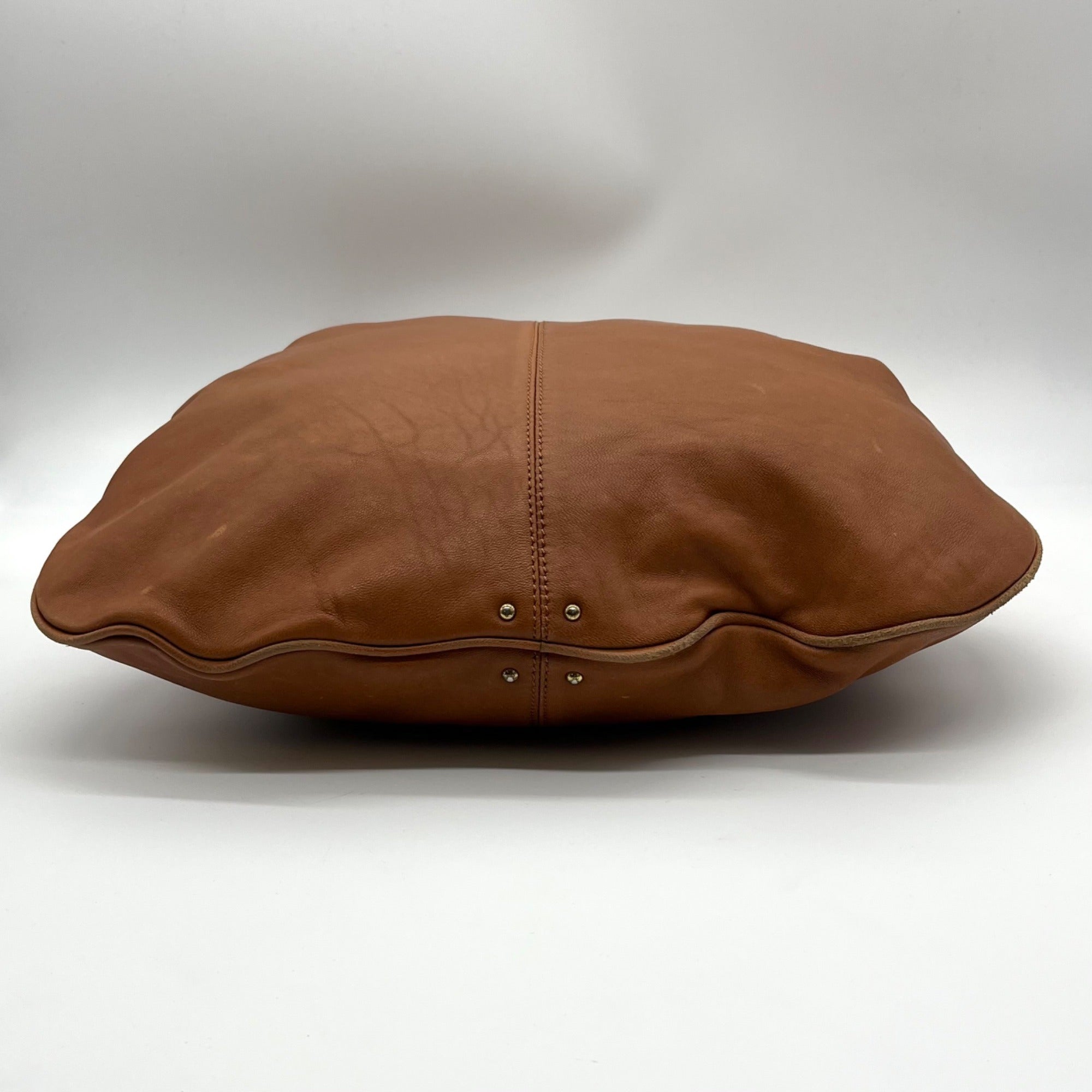 Badgley Mischka Acorn Brown Leather Hobo Bag
