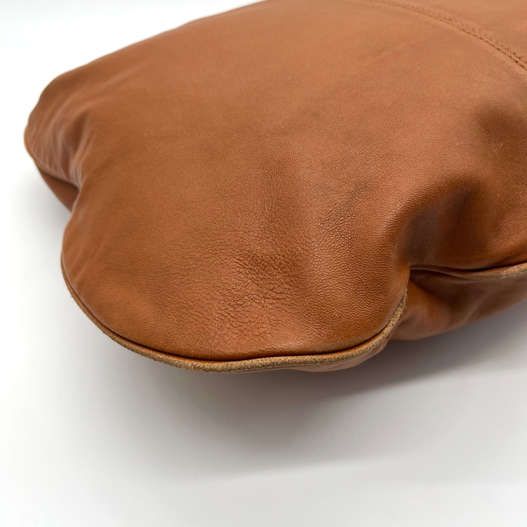 Badgley Mischka Acorn Brown Leather Hobo Bag